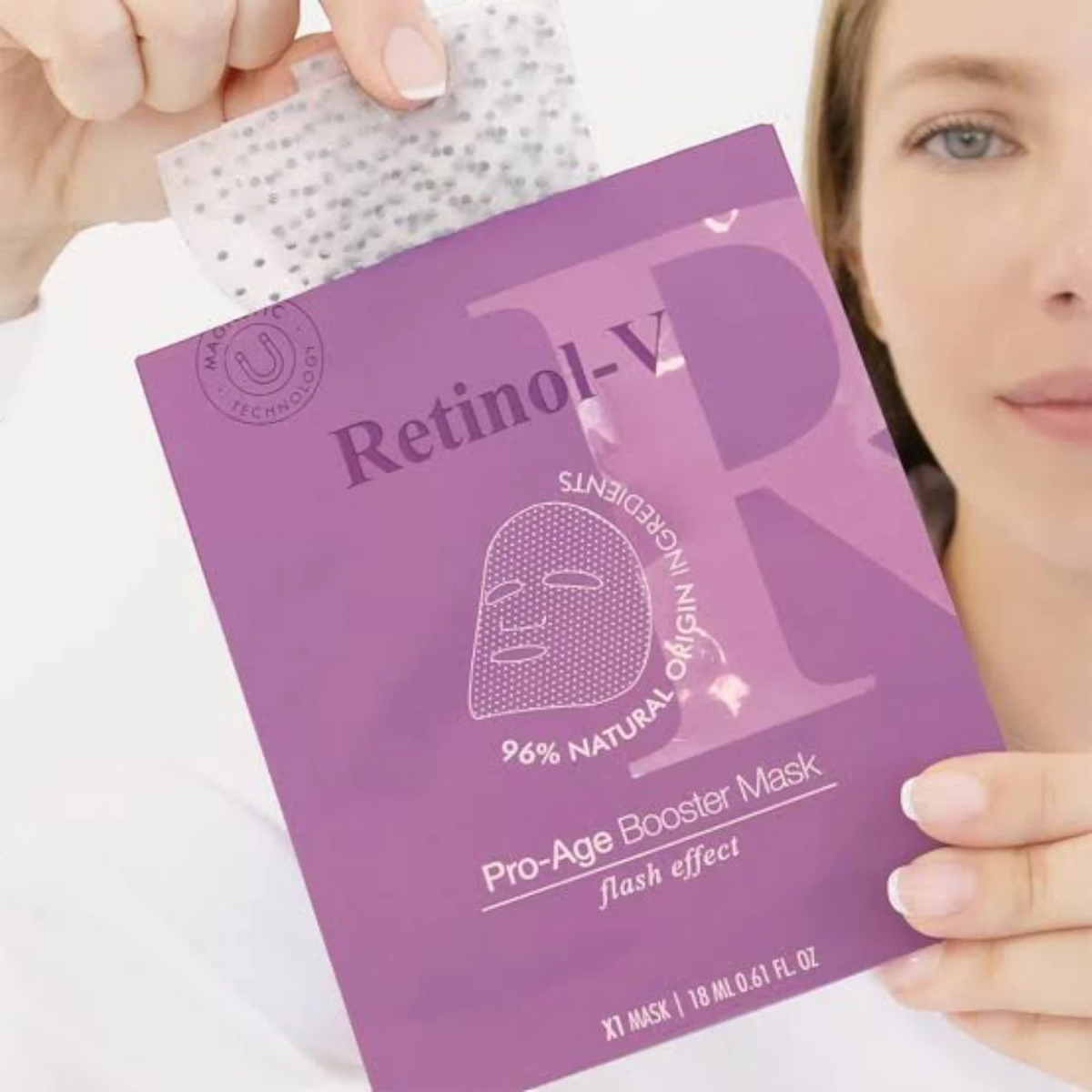 Casmara Retinol-V Sheet Mask con retinol vegetal y acción reafirmante, 97 % ingredientes naturales